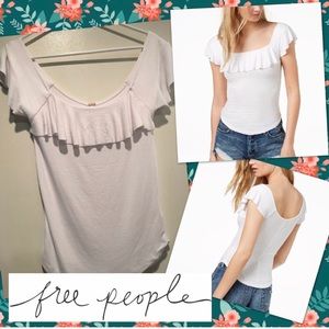 Free People Ribbed flounce top ❤️